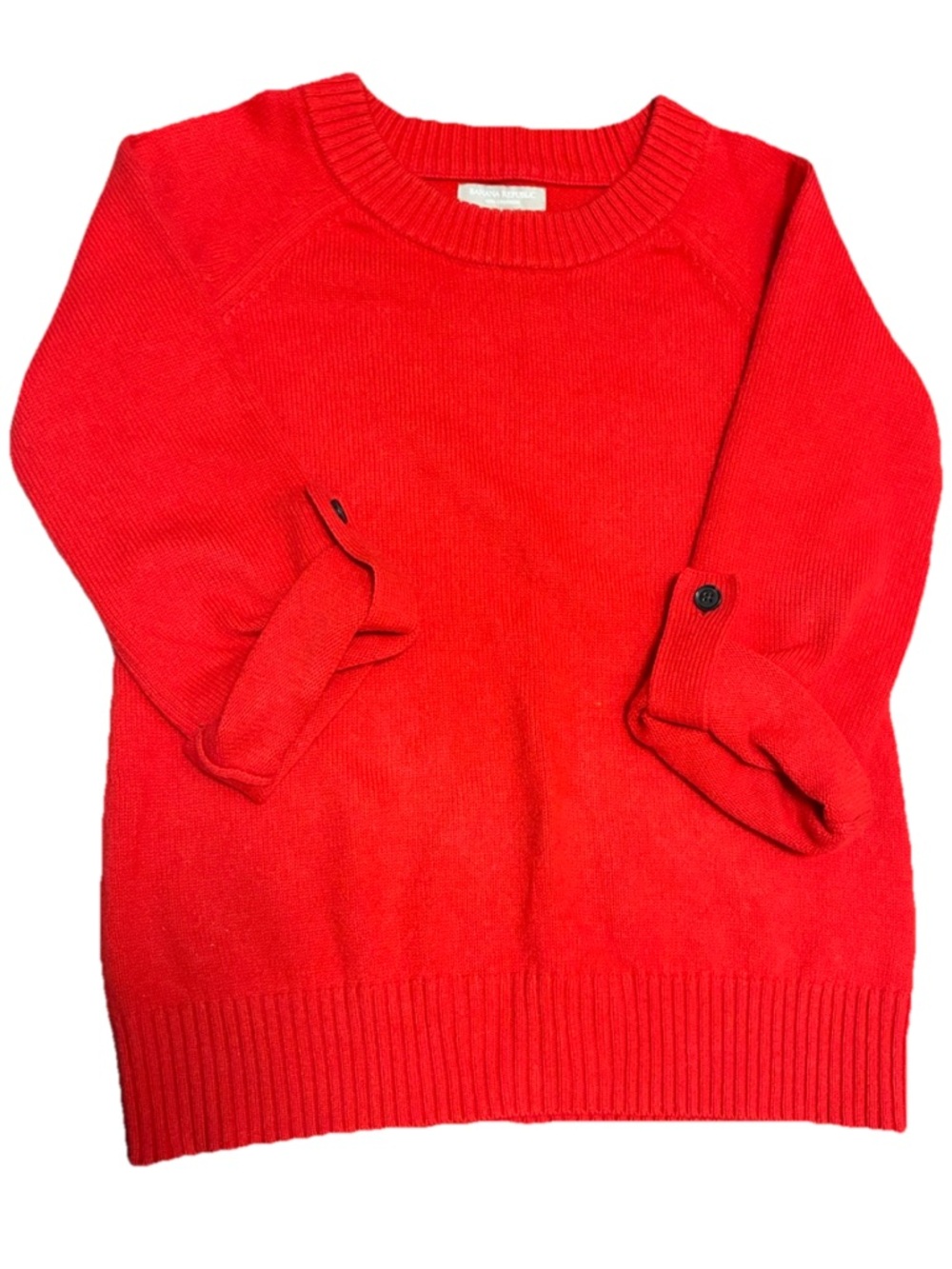 Banana Republic 100% Cashmere Red Sweater XS Crewneck Soft Luxury